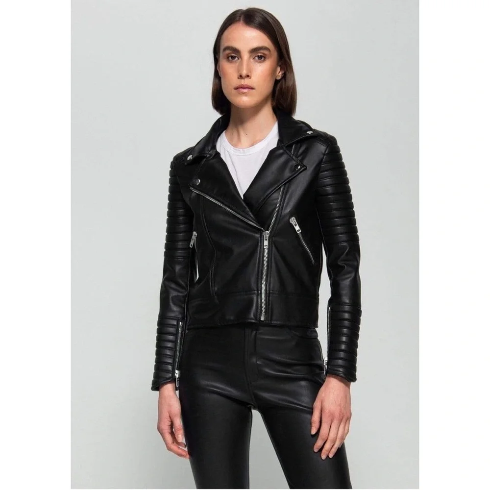 DAUNTLESS NYC | Vegan Leather Moto Biker Jacket in Black | S - Picture 4 of 14